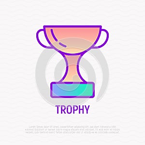 Trophy thin line icon. Modern vector illustration