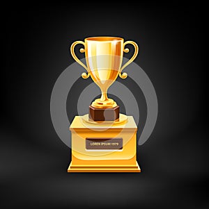 Trophy. Vector icon