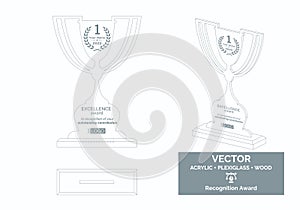 Trophy Vector Template. Trophy Distinction Award. Recognition Trophy Award. photo