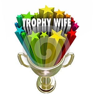 Trophy Wife 3d Words Attractive Younger Woman Older Rich Husband