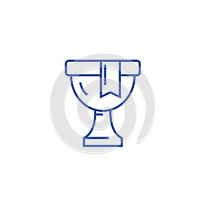 Trophy,winner cup line icon concept. Trophy,winner cup flat  vector symbol, sign, outline illustration.