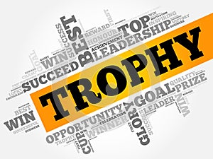 Trophy word cloud collage