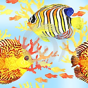 Tropic fishes seamless