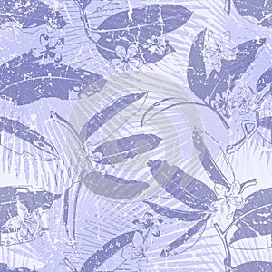 Tropic Floral Exotic Seamless Vector Pattern