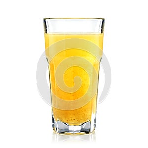 Tropic fruits fresh and healthy juice in a tall glass isolated