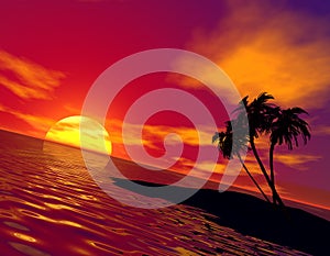 Tropic sunset photo