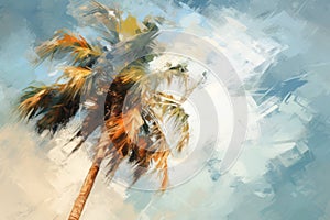 Tropic tree beach background palm paradise sky nature landscape travel summer