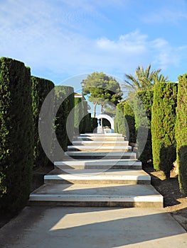 Tropical alley perspective with steps, Mallorca