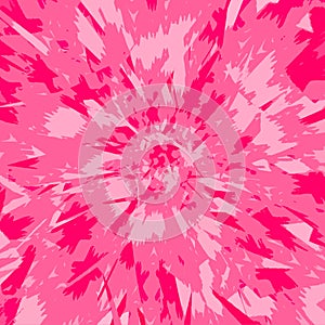 Tropical background. Abstract white and pink colors explosion. Sunburst pink rosette with alternating rays