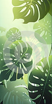 Tropical background with monstera leaves. Vector illustration EPS10