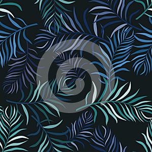 Tropical background with palm leaves.