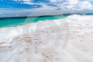 Tropical background view from Boracay island at Puka beach photo