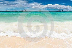 Tropical background view from Paglao island at Alona beach