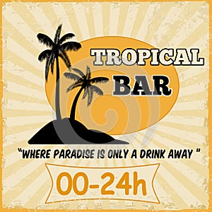 Tropical bar vintage poster