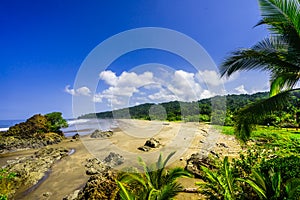 Tropical beach Almejal at the pacific coast next to El Valle in Choco region of Colombia photo