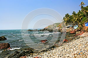 Tropical beach in Arambola,Goa, India