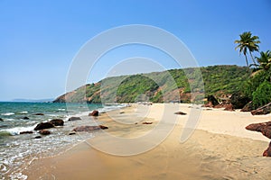 Tropical beach in Arambola,Goa, India