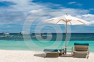 Tropical beach background from Alona Beach at Panglao Bohol