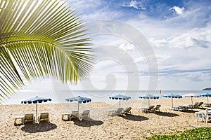 Tropical beach background, Relaxing on the beach in summer sunny day