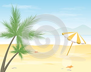 Tropical beach background vector illustration