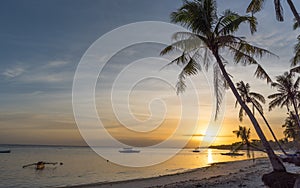 Tropical beach background view from Dumaluan Beach at Panglao