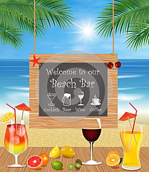 Tropical beach bar