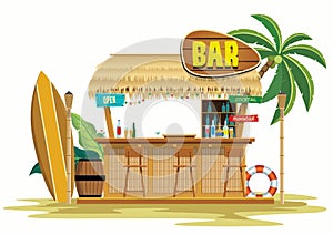 Tropical beach bar on the beach