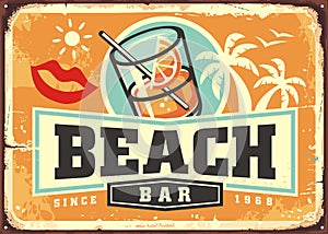 Tropical beach bar sign
