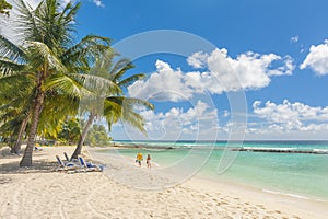 Tropical beach in Barbados