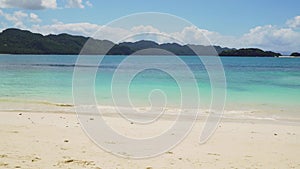 Tropical beach and blue sea.Caramoan Islands.