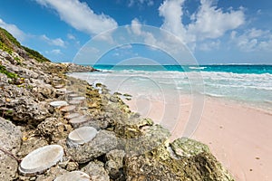 Tropical beach on the Caribbean island Crane beach, Barbados