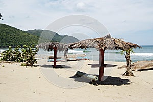 Tropical beach in Cayo Levantado, Dominican Republic photo