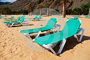 Tropical Beach Chaise-Longues