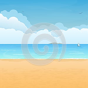 Tropical beach and clouds scene