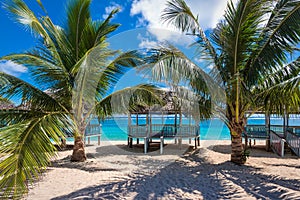 Tropical beach on the coast of Samoa