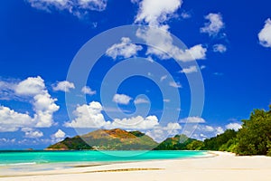 Tropical beach Cote d'Or at Seychelles