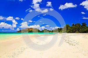 Tropical beach Cote d'Or at Seychelles