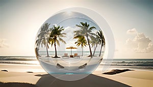 Tropical beach cristal ball