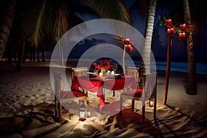 Tropical Beach Dining Experience (AI Generated)