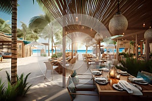 Tropical Beach Dining Experience (AI Generated)