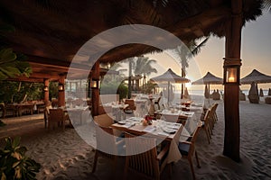 Tropical Beach Dining Experience (AI Generated)