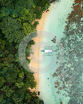 Tropical Beach at El Nido, The Philippines - Aerial Photograph