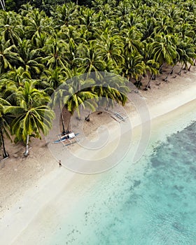 Tropical Beach at El Nido, The Philippines - Aerial Photograph