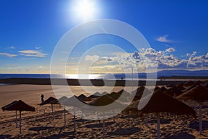 Tropical beach in the evening