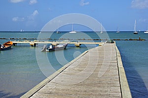 Tropical beach in Gros Islet village in St Lucia, Caribbean