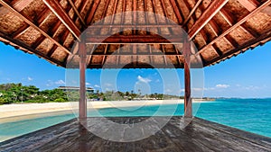 Tropical beach hut over the water