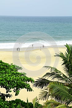 A tropical beach  from India. Varkala. Kerala. top angle view.