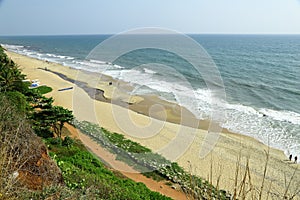 A tropical beach  from India. Varkala. top view.