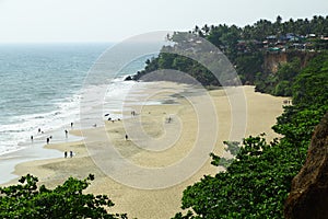 A tropical beach  from India. Varkala. top view.
