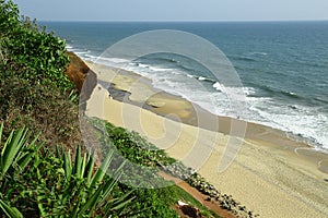 A tropical beach  from India. Varkala. top view.